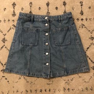 Denim Skirt with silver buttons